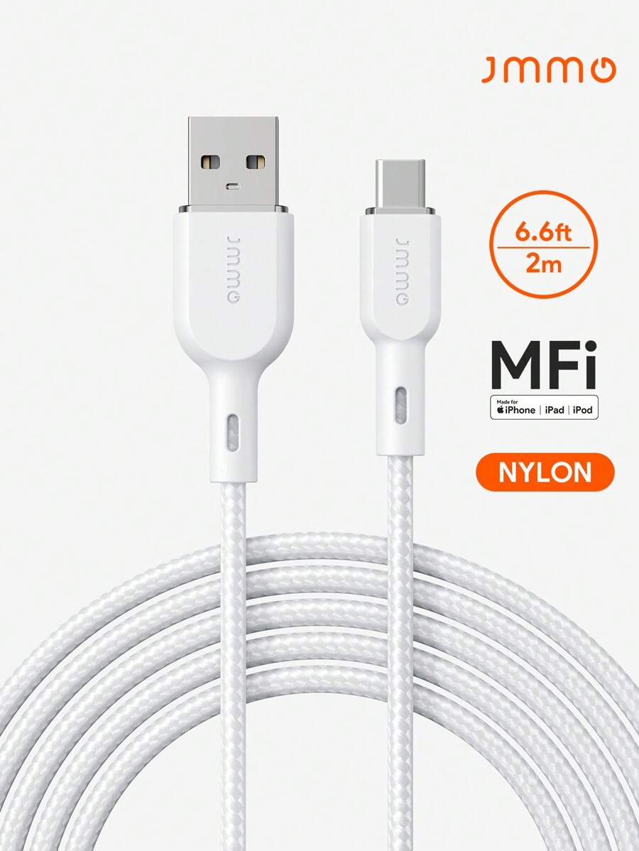 JMMO Cabo Tipo-C, Cabo de Dados e Carregamento Rápido USB A para Tipo C em Náilon, Cabo de Carregador Rápido Tipo C Trançado em Náilon de 2M/6,6 Pés, Presentes Essenciais para o Outono e Inverno