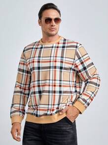 Manfinity VCAY Men Plus Plaid Print Sweatshirt - Multicolor - View 1