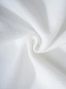 SHEIN EZwear Plus Size Letter & Figure Graphic Drawstring Thermal Lined Sweatshirt - White - View 6