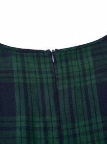 SHEIN Clasi Plus Plaid Print Belted Dress - Green - View 6