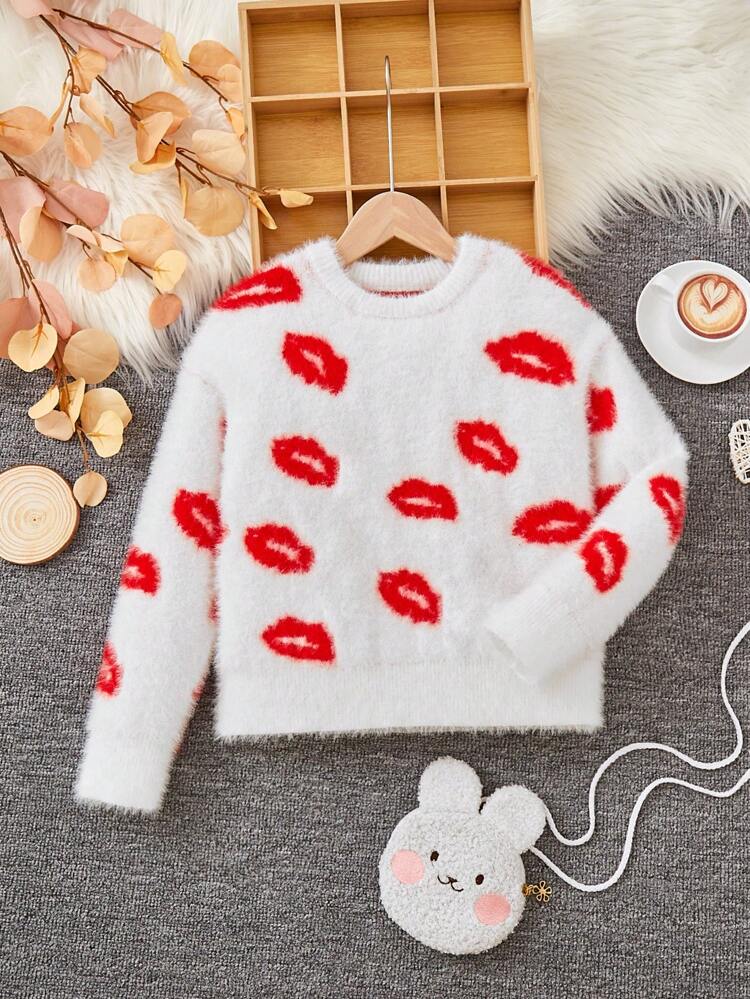 Tween Girls' Sporty Loose Long-Sleeved Round Neck Pullover Sweater