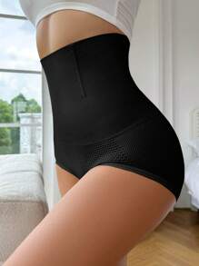 素色高腰塑形短褲