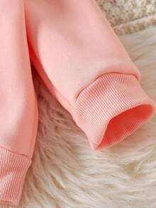 Chica Joven Sudadera calabaza & con estampado de letra - Rosa coral - Ver 4