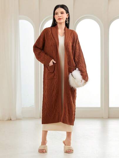 Mulvari 披肩领双口袋落肩开衫