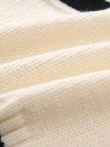 Toddler Boys Striped & Number Pattern Raglan Sleeve Jumper - Black and White - View 5