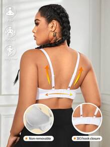 Plus Solid Crop Cami Top - White - View 2