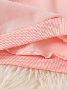 Chica Joven Sudadera calabaza & con estampado de letra - Rosa coral - Ver 5
