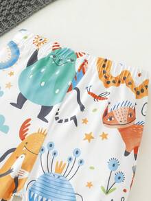 Tween Boy Cartoon Graphic Tee & Pants PJ Set - Blue - View 7