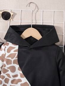 SHEIN Young Boy Giraffe Print 3D Ears Design Sweatshirt - Multicolor - View 3