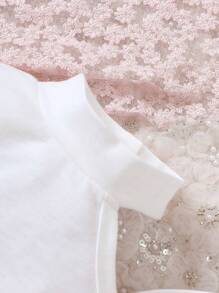 女嬰不對稱肩t卹蝴蝶結裙子套裝帶帽子