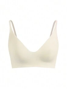 Ocili Leisure Stretchy & Smooth Seamless No Show No Padding Wireless Lounge Bralette - Nude - Beige - View 4