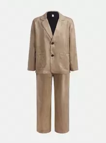 Tween Boy 1pc Dual Pocket Blazer & 1pc Pants - Multicolor - View 3