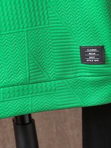 SHEIN Tween Boy Letter Patched Detail Hoodie & Sweatpants - Green - View 6