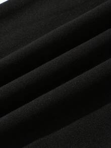 SHEIN EZwear Quần thun co giãn in chữ - màu đen - Xem 6