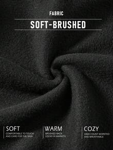 SHEIN EZwear Áo nỉ nữ gấu bông cổ tròn màu đen trơn thích hợp cho mùa thu đông - màu đen - Xem 5