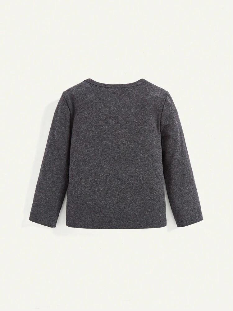 3pcs Newborn Baby Boys' Solid Color Round Neck Long Sleeve Tops Set Chic Autumn/Winter
