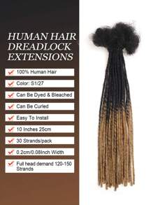 Human Hair Boho Braids Micro Locs Extensions 0.2cmThickness Sister Locs 10-20 Inch 30 Strands For Men/Women Hair Extensions(S1/27#) Crochet Human Hair Knotless Braids - S1/27 - View 2