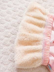 女嬰紮染卡通圖案保暖連帽夾克和褲子 - 粉色 - 查看 7