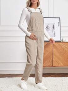 SHEIN Maternity Patched Pocket Overall Jumpsuit Without Tee