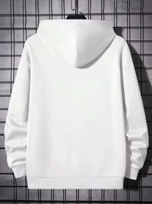 Manfinity RebelGame Nam Thư dập nổi Thả vai Hoodie - trắng - Xem 2