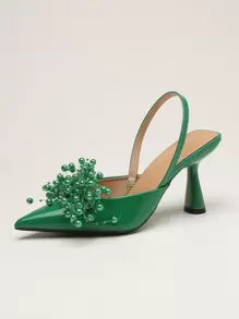Fall/Winter 2025 Women's High Heel Pumps, Elegant,Party Outfits,Pointed Heels - Green - View 5
