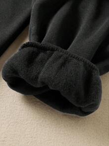 SHEIN EZwear 美式足球圖案落肩袖運動衫