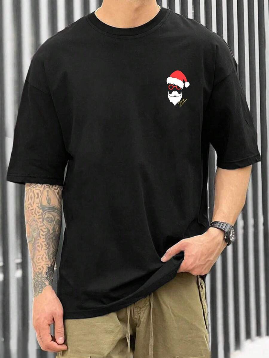 Manfinity Homme Men Christmas Print Tee - Black - View 1