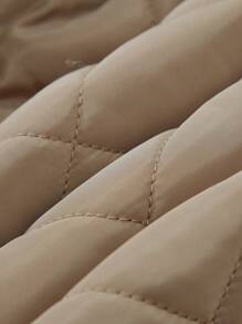 Baby Boy Contrast Binding Hooded Winter Jacket - Army Green - View 8