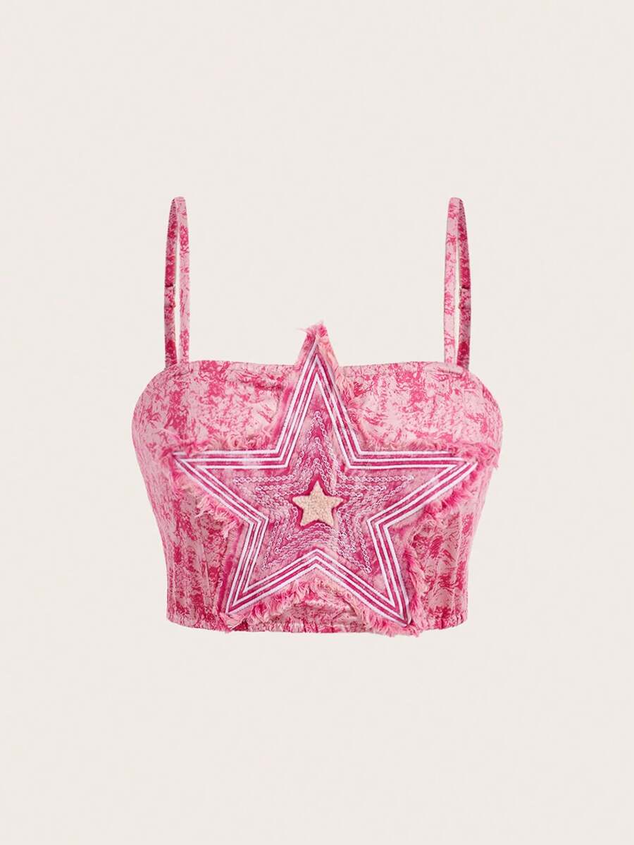 SHEIN ICON Star Pattern Cami Top - Multicolor - View 1