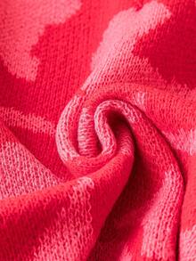 Calvaya 大碼圖形圖案毛衣背心 - 紅色 - 查看 4