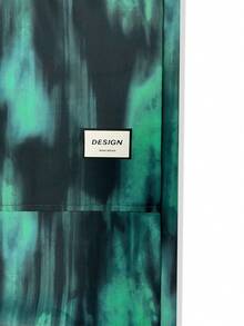 SHEIN Unity 紮染字母貼布腰部抽繩闊腿褲 - 綠色 - 查看 7