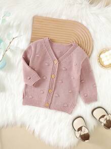 Baby Girl Button Front Cardigan - Pink - View 1