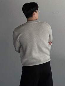 DAZY Men Solid V Neck Fall Sweater - Apricot - View 2