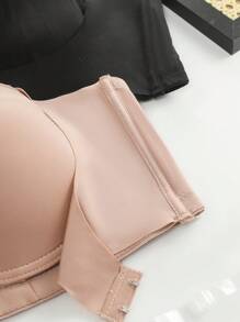 Plus 2pcs Underwire Push Up Bra With 1pair Transparent Shoulder Strap - Multicolor - View 7