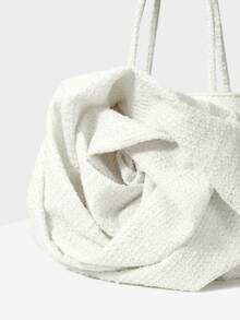 MOTF PREMIUM 褶飾玫瑰花包 - 白色 - 查看 5