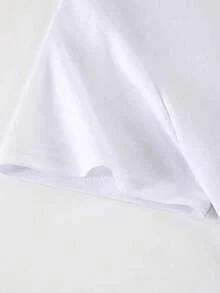 SHEIN Essnce 女款月亮印花修身t恤 - 白色 - 查看 3