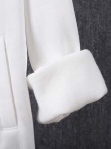 SHEIN Tween Boy Panda & Slogan Graphic Drop Shoulder Zip Up Thermal Hoodie