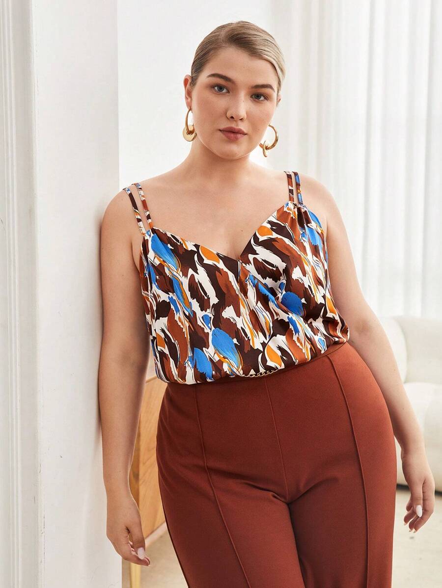 BizChic Hơn In Toàn bộ Cami ngọn - Cà phê nâu - Xem 1