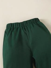 2 件套年轻男孩绅士西装，纯色西装外套和短裤，配领结，时尚，适合生日派对、活动、婚礼、洗礼、 1 岁生日 - 墨綠色 - 查看 5