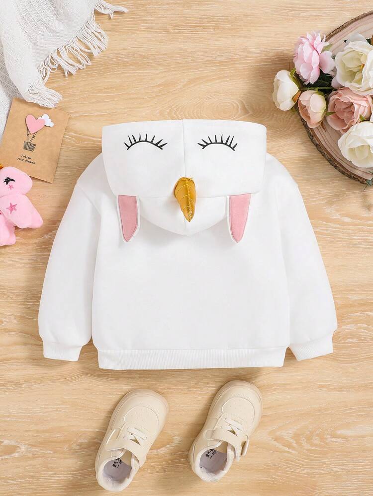 Baby Girl Cartoon Graphic 3D Ear Design Sweatshirt