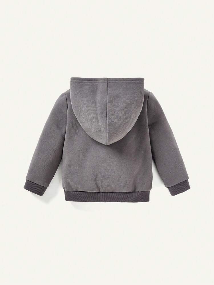 Baby Boy 2pcs Solid Thermal Lined Sweatshirt
