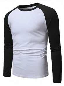 Manfinity Homme Men Color Block Raglan Sleeve Tee, For Fall