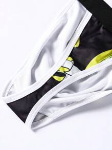 Ropa interior sexy de hombre con estampado de plátano en tanga - Negro - Ver 3