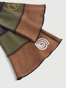 ROMWE Hippie Đồ họa khối màu In Áo phông Crop - Nhiều màu - Xem 4