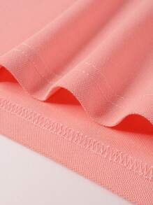 Manfinity Mode Men Antler Embroidery Contrast Trim Polo Shirt - Coral Pink - View 3