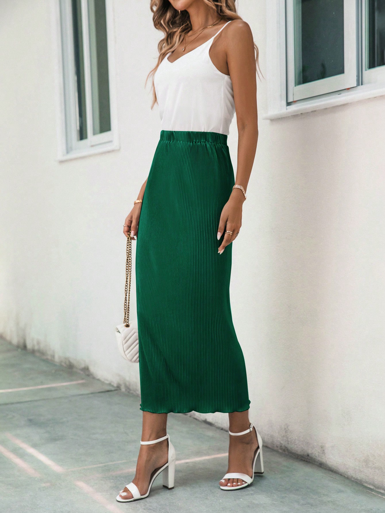 SHEIN SXY Elastic Waist Pencil Skirt SHEIN USA