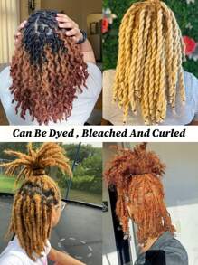 Boho Braids 4-14英寸 0.4厘米粗 10股 100% 真人发辫子接发 男女通用 钩针编织真人发无结辫子 - S1 - 查看 9