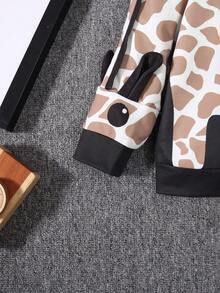 SHEIN Young Boy Giraffe Print 3D Ears Design Sweatshirt - Multicolor - View 4