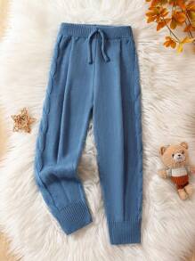 SHEIN Kleine Jungen Hose mit Zopfmuster