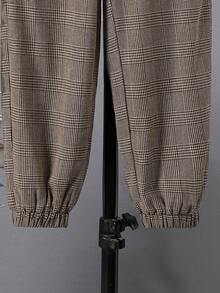 SHEIN Cậu bé Tween In kẻ sọc Lót nhiệt Quần - màu nâu - Xem 8